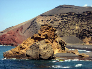 Картинка black beach природа побережье скалы камни пляж
