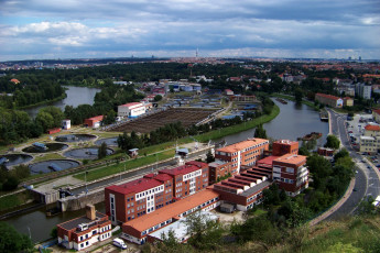 Картинка Чехия прага города дома река vltava