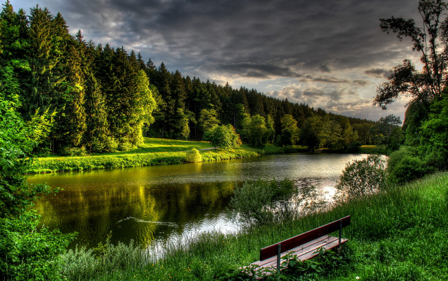 Обои картинки фото германия, альфдорф, природа, реки, озера, река, берег