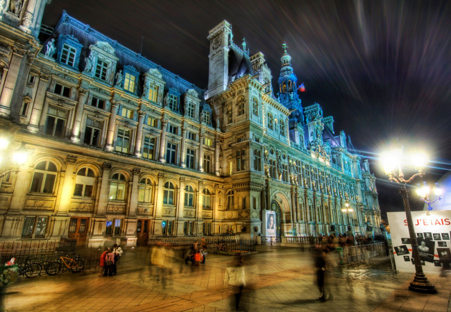 Обои картинки фото hotel, de, ville, paris, france, города, париж, франция, фонарь, здание