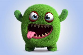 Картинка 3д+графика юмор+ humor cute funny monster cartoon smile fluffy монстр персонаж