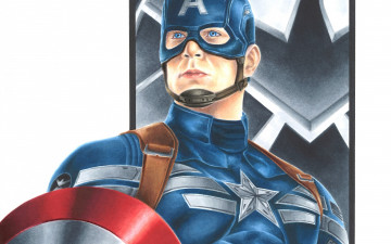 обоя рисованное, кино, steve, rogers, captain, america, art, marvel, comics