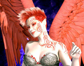 Картинка 3д+графика ангел+ angel ангел фон взгляд эльфийка