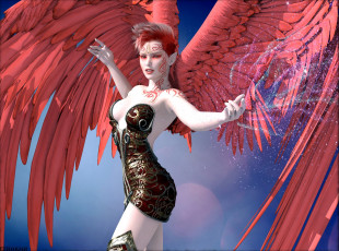 Картинка 3д+графика ангел+ angel эльфийка взгляд фон ангел