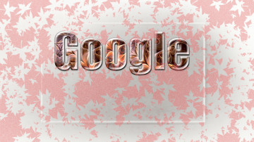обоя компьютеры, google,  google chrome, pink, glass, leaf, colors, texture
