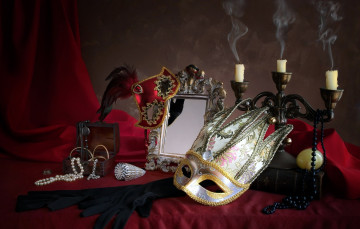 Картинка разное маски +карнавальные+костюмы ожерелье зеркало свечи