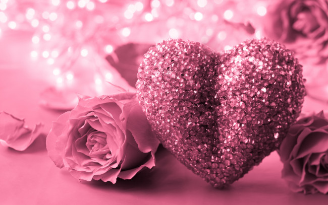 Обои картинки фото праздничные, день святого валентина,  сердечки,  любовь, сердце, valentine's, day, gift, розы, romantic, pink, roses, love, heart