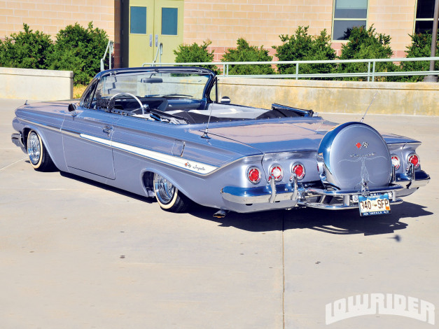 Обои картинки фото 1961, chevrolet, impala, convertible, автомобили, chevy, lowrider