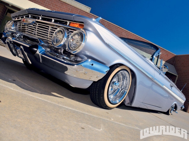 Обои картинки фото 1961, chevrolet, impala, convertible, автомобили, chevy, lowrider