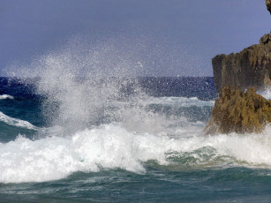 Картинка природа моря океаны волны скала