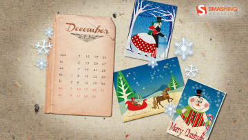 обоя календари, другое, открытки, снежинки