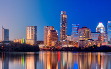 Картинка austin texas города огни ночного здания
