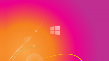 Картинка компьютеры windows розовый линии спектр переход яркий цвет 8 pink orange фон