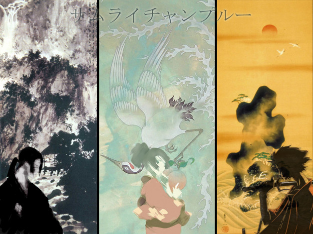 Обои картинки фото аниме, samurai, champloo, самурай, jin, fuu, mugen
