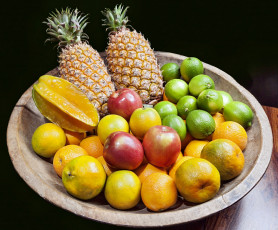 Картинка еда фрукты +ягоды яблоки цитрусы ананасы