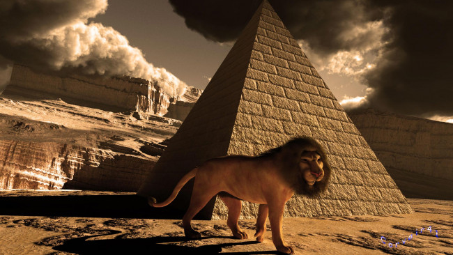 Обои картинки фото 3д графика, animals , животные, пирамиды