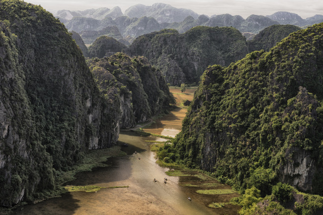 Обои картинки фото природа, реки, озера, лес, горы, вьетнам, река, vietnam, near, tam, coc