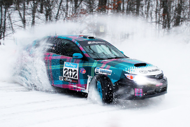Обои картинки фото спорт, drift, занос, subaru, машина, снег, дрифт, ралли, rally, impreza, зима