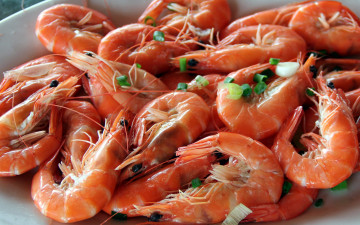 Картинка еда рыбные+блюда +с+морепродуктами зелень креветки