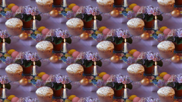 Картинка праздничные пасха easter текстура свеча кулич праздник цветы фон