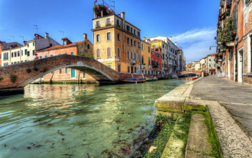 обоя города, венеция , италия, канал, мосты