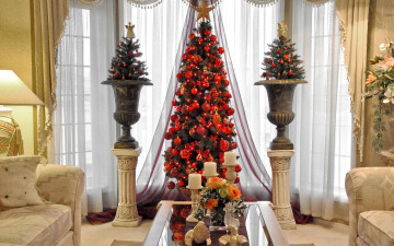 Картинка праздничные Ёлки гостиная елки свечи