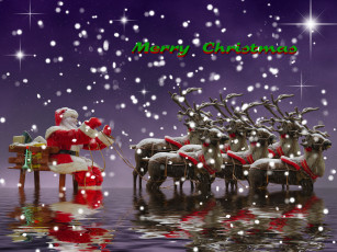 Картинка праздничные -+разное+ новый+год дед мороз олени