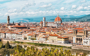 обоя города, флоренция , италия, панорама