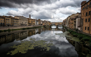 Картинка города флоренция+ италия река мост