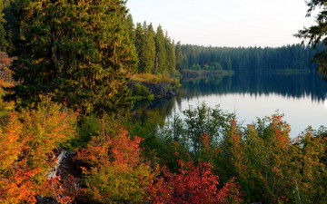 Картинка природа реки озера осень озеро