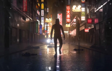 обоя видео игры, ghostwire,  tokyo, фигура, город, улица