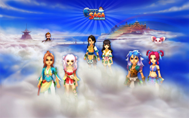 Обои картинки фото видео игры, ether saga online, персонажи, облака