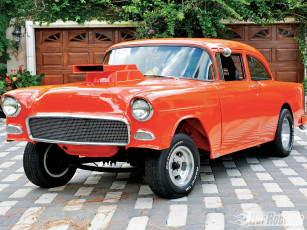 Картинка 1955 chevy bel air prostreet автомобили hotrod dragster