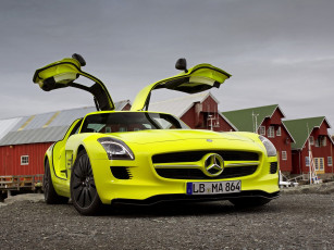 Картинка автомобили mercedes benz sls amg gullwing doors