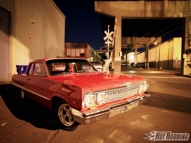 Обои картинки фото 1963, chevy, bel, air, автомобили, chevrolet, impala