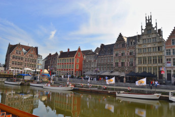 Картинка бельгия гент города улицы площади набережные здания канал