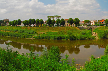 Картинка италия тоскана empoli города пейзажи дома река мост