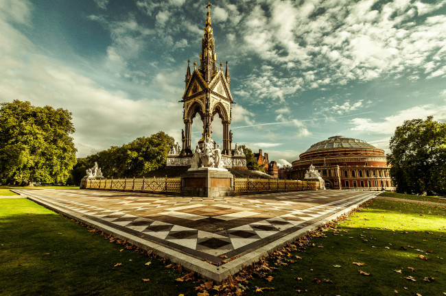 Обои картинки фото albert, memorial, london, england, города, лондон, великобритания, кенсингтонский, сад, королевский, парк, мемориал, принца, альберта, kensington, gardens