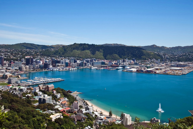 Обои картинки фото wellington,  new zealand, города, веллингтон , новая зеландия, побережье, дома, море, велингтон