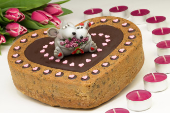 Картинка еда торты торт тюльпаны фигурки сердце