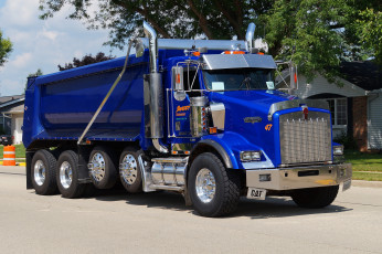 Картинка kenworth+dump+truck автомобили kenworth тяжелый грузовик седельный тягач