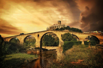 Картинка pont+well города -+мосты река мост арка храм