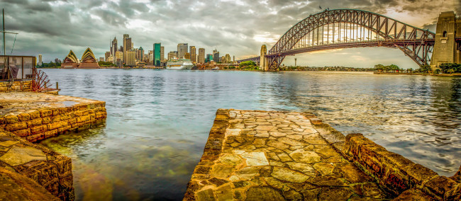 Обои картинки фото sydney, города, сидней , австралия, город, акватория, мост
