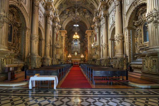 Обои картинки фото igreja de sao francisco de paula, интерьер, убранство,  роспись храма, храм