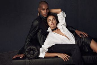 Картинка разное мужчина+женщина ирина шейк модель парень диван куртка рубашка юбка