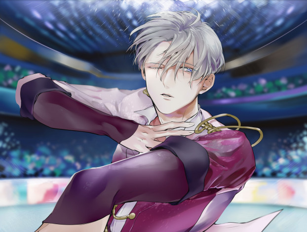 Обои картинки фото аниме, yuri on ice, victor, nikiforov