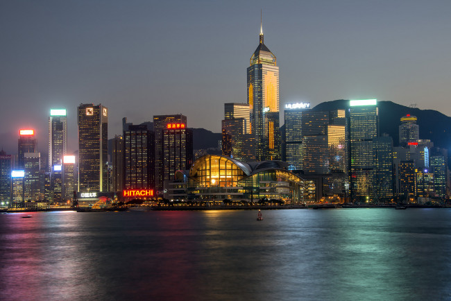 Обои картинки фото hong kong, города, гонконг , китай, небоскребы, панорама