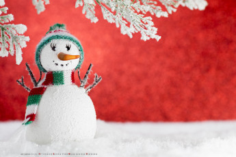 Картинка календари праздники +салюты ветка шарф шапка снеговик
