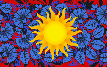 Картинка разное ремесла +поделки +рукоделие хохломская роспись хохлома арт фон стиль цветы солнце