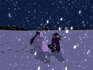 Картинка аниме mo+dao+zu+shi вэй усянь лань ванцзы снег снеговик